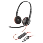 Slušalice HP Poly Blackwire 3220 Crne + USB-C/A Adapter